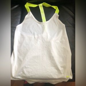 Nike Dri Fit Elastika Tank White Volt XS EUC!